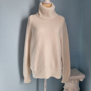 Madwell turtleneck wool blend chunky knit sweater B74